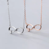 Davis Infinite CZ Pendant Necklace 925 Silver Women Wedding Party Jewelry