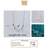 Davis Infinite CZ Pendant Necklace 925 Silver Women Wedding Party Jewelry