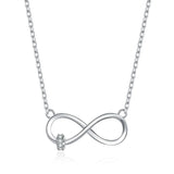 Davis Infinite CZ Pendant Necklace 925 Silver Women Wedding Party Jewelry