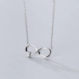 Davis Infinite CZ Pendant Necklace 925 Silver Women Wedding Party Jewelry