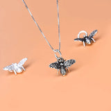 TrustDavis 925 Silver Bee Charm Pendant DIY Jewelry HY076