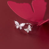 TrustDavis 925 Silver Butterfly Adjustable Ring Wedding Gift DG0182