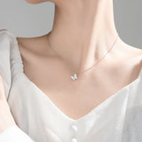 Davis 925 Sterling Silver Butterfly CZ Pendant Necklace Wedding Jewelry