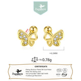 TrustDavis Butterfly CZ Stud Earrings Wedding Jewelry