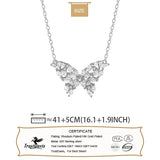 TrustDavis 925 Sterling Silver Butterfly CZ Necklace For Women