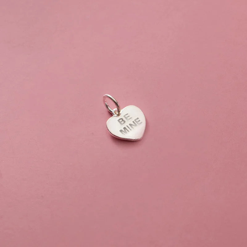 TrustDavis 925 Sterling Silver Be Mine Heart Charm Pendant