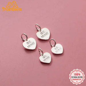 TrustDavis 925 Sterling Silver Be Mine Heart Charm Pendant