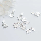 925 Sterling Silver Double Maple Leaf Charm Pendant DIY Jewelry