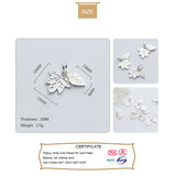 925 Sterling Silver Double Maple Leaf Charm Pendant DIY Jewelry