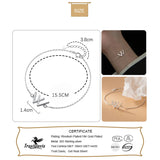 Davis 925 Sterling Silver Letter W CZ Bracelet Wedding Fine S925 Jewelry