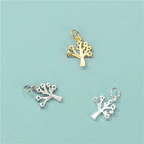 TrustDavis 925 Sterling Silver Sweet Life Tree CZ Charm Pendant DIY Accessories
