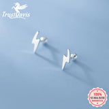 Davis 925 Sterling Silver Lightning Stud Earrings for Women Wedding
