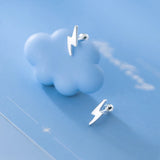 Davis 925 Sterling Silver Lightning Stud Earrings for Women Wedding