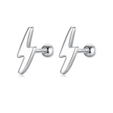 Davis 925 Sterling Silver Lightning Stud Earrings for Women Wedding