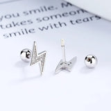 TrustDavis Sweet Lightning CZ Stud Earrings Wedding Jewelry