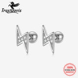 TrustDavis Sweet Lightning CZ Stud Earrings Wedding Jewelry