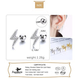 TrustDavis Sweet Lightning CZ Stud Earrings Wedding Jewelry