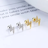 TrustDavis Sweet Lightning CZ Stud Earrings Wedding Jewelry
