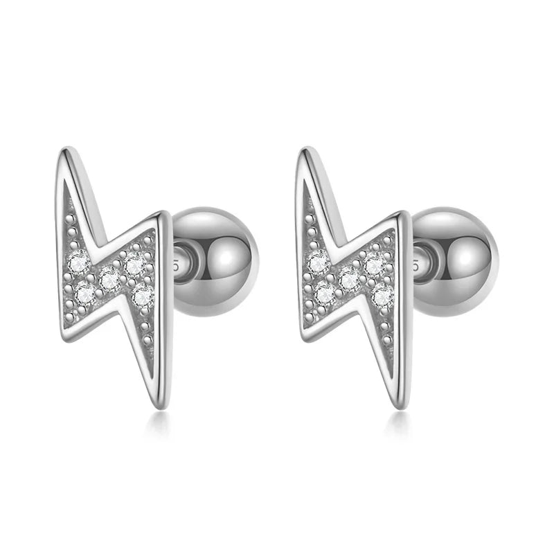 TrustDavis Sweet Lightning CZ Stud Earrings Wedding Jewelry