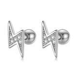 TrustDavis Sweet Lightning CZ Stud Earrings Wedding Jewelry
