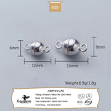 TrustDavis 925 Sterling Silver Sweet Magnet Attracts Ball DIY Necklace Bracelet