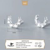 TrustDavis 925 Silver Mini Moon CZ Stud Earrings Wedding Party Fine Jewelry