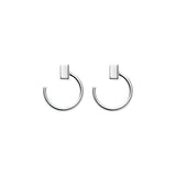 TrustDavis 925 Sterling Silver Square Charm Stud Earrings