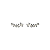 TrustDavis Minimalist CZ Stud Earrings 925 Silver Wedding Jewelry