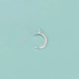 TrustDavis 925 Silver Moon CZ Charm Pendant Fine Jewelry