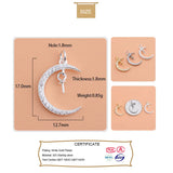 Davis 925 Sterling Silver Moon CZ Charm Pendant DIY Fine Accessories