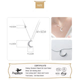TrustDavis 925 Silver Moon Star CZ Choker Necklace