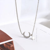 TrustDavis 925 Sterling Silver CZ Pendant Necklace