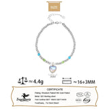 TrustDavis 925 Silver Moonstone Heart Bracelet Wedding Jewelry