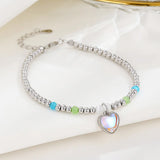 TrustDavis 925 Silver Moonstone Heart Bracelet Wedding Jewelry
