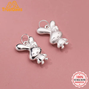 Davis 925 Sterling Silver Rabbit Charm Pendant Necklace Bracelet DIY Jewelry