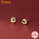 TrustDavis 925 Sterling Silver Heart CZ Stud Earrings Wedding Mother's Jewelry