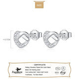 TrustDavis 925 Sterling Silver Heart CZ Stud Earrings Wedding Mother's Jewelry