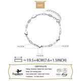 TrustDavis 925 Sterling Silver Heart Chain Bracelet Wedding Mother's Jewelry