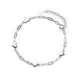 TrustDavis 925 Sterling Silver Heart Chain Bracelet Wedding Mother's Jewelry