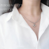 TrustDavis 925 Sterling Silver Heart Chain Pendant Necklace Wedding Jewelry