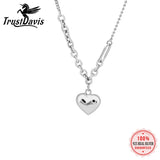 TrustDavis 925 Sterling Silver Heart Chain Pendant Necklace Wedding Jewelry