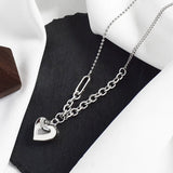 TrustDavis 925 Sterling Silver Heart Chain Pendant Necklace Wedding Jewelry