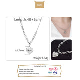 TrustDavis 925 Sterling Silver Heart Chain Pendant Necklace Wedding Jewelry