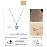 TrustDavis 925 Silver Heart Clavicle Necklace Wedding Jewelry