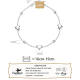 TrustDavis 925 Silver CZ Heart Bracelet Wedding Fine Jewelry
