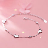TrustDavis 925 Silver CZ Heart Bracelet Wedding Fine Jewelry