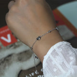 TrustDavis 925 Silver CZ Heart Bracelet Wedding Fine Jewelry