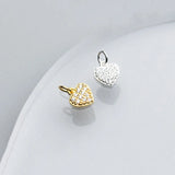 TrustDavis 925 Silver Heart CZ Charm Pendant DIY Jewelry DZ407