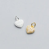 TrustDavis 925 Silver Heart CZ Charm Pendant DIY Jewelry DZ407
