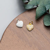 TrustDavis 925 Silver Heart CZ Charm Pendant DIY Jewelry DZ407